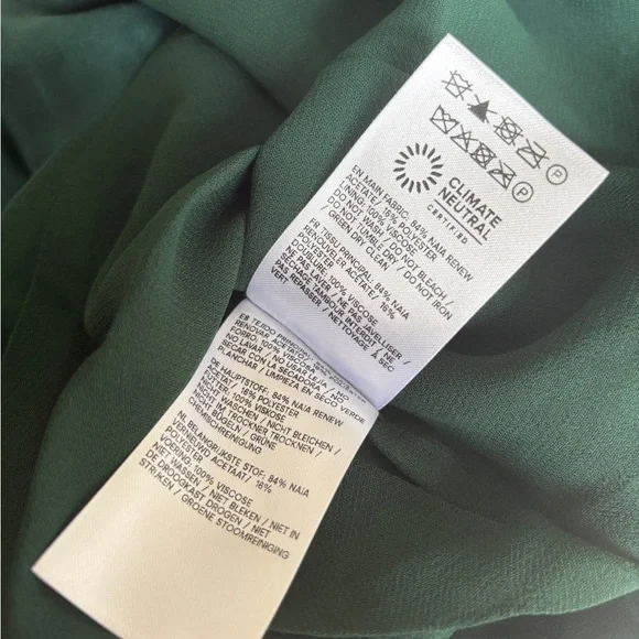 NEW Reformation Sathia Satin Long Dress Forest Dark Green | US 4 UK 8 - Picture 14 of 15
